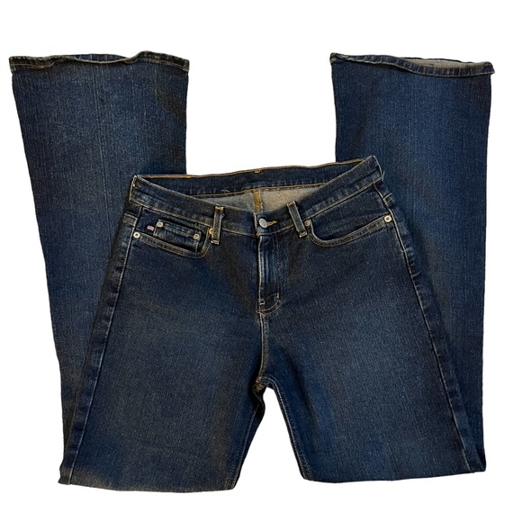 Polo Ralph Lauren Womens Low Rise Flared Boot Blue Jeans Sz 9/10 Stretch Denim - Picture 1 of 6